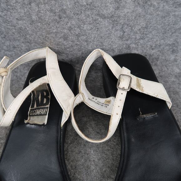 KB Company Shoes Womens 9 Sandal Strappy Block Heel Y2k 90s Open Toe Retro White - Picture 3 of 16